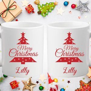 - CHRISTMAS MUG PERSONALIZED - CHRISTMAS TREE MUG GIFT